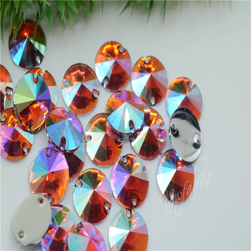 Rivol colour AB Rhinestones Acrylic Strass Crystal Applique sewing suppliese for Clothes