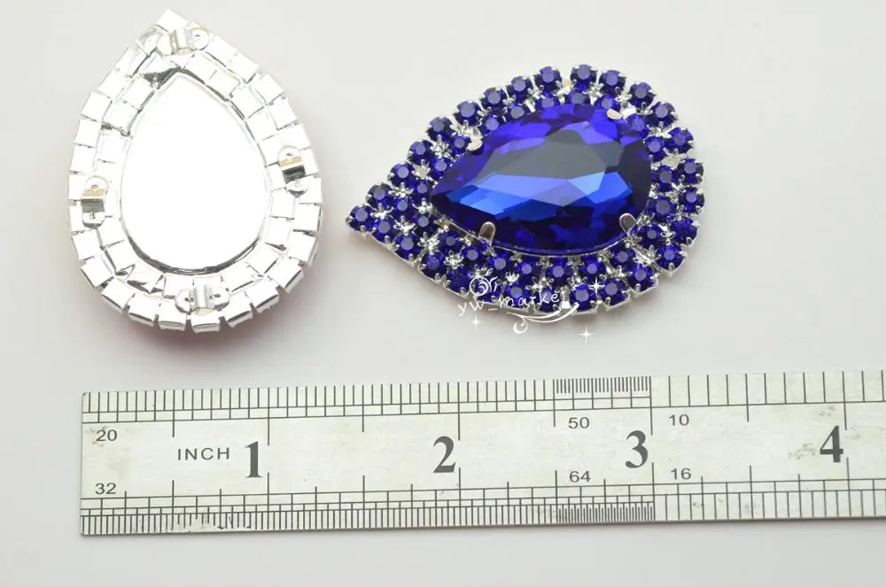 10 pcs Costume Dress Tear Drop AB Rhinestone Applique  Button Sewing On  Decoration sewing A519