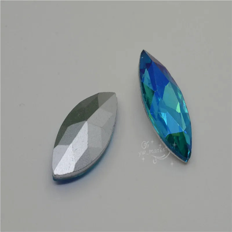 Rhinestones glass crystal stones aquamarine AB Rivoli Teardrop Navette square Jewels making