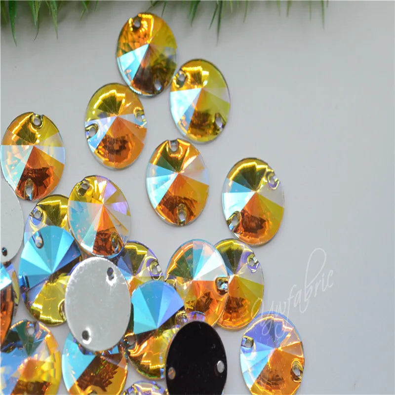 Rivol colour AB Rhinestones Acrylic Strass Crystal Applique sewing suppliese for Clothes