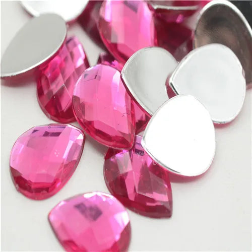 Wholesale Acrylic Teardrop Colors Rhinestones Flatback Stone customes DIY