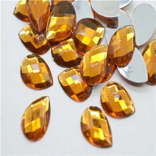 Wholesale Acrylic Teardrop Colors Rhinestones Flatback Stone customes DIY