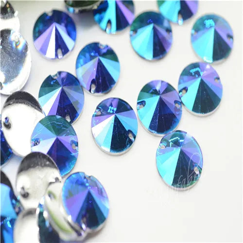 Rivol colour AB Rhinestones Acrylic Strass Crystal Applique sewing suppliese for Clothes