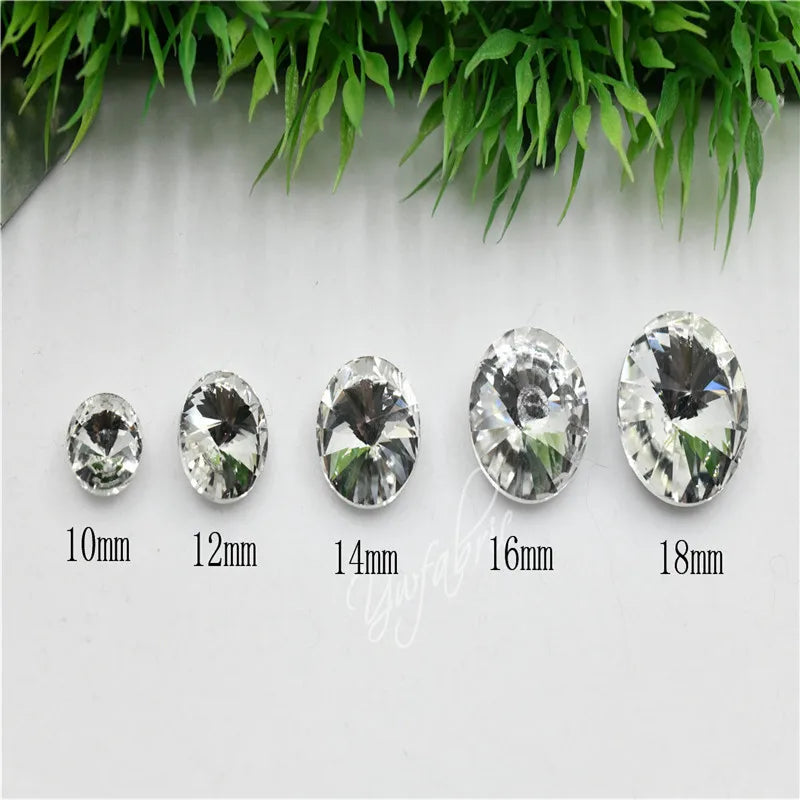 bulk Rhinestones rivoli Glass Crystal pointback strass Stone clear ab Jewelry Making garment applique 6mm 8mm 10mm  20mm