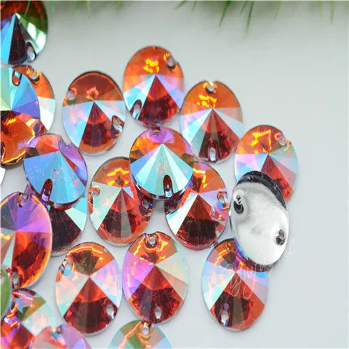 Rivol colour AB Rhinestones Acrylic Strass Crystal Applique sewing suppliese for Clothes