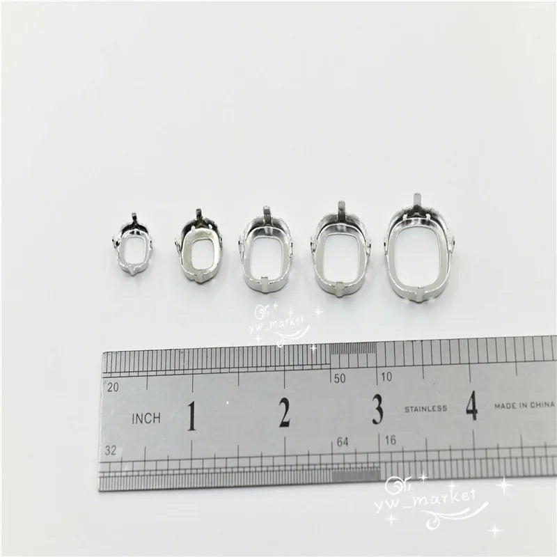 Strong  Empty  Rhinestone Claw Setting  for Jewellery Soldering Silver Teardrop oval navett round