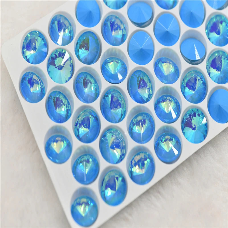 Aquamarine mocha AB glass  beads applique bright stones Crystals for jewelry diy teardrop square round