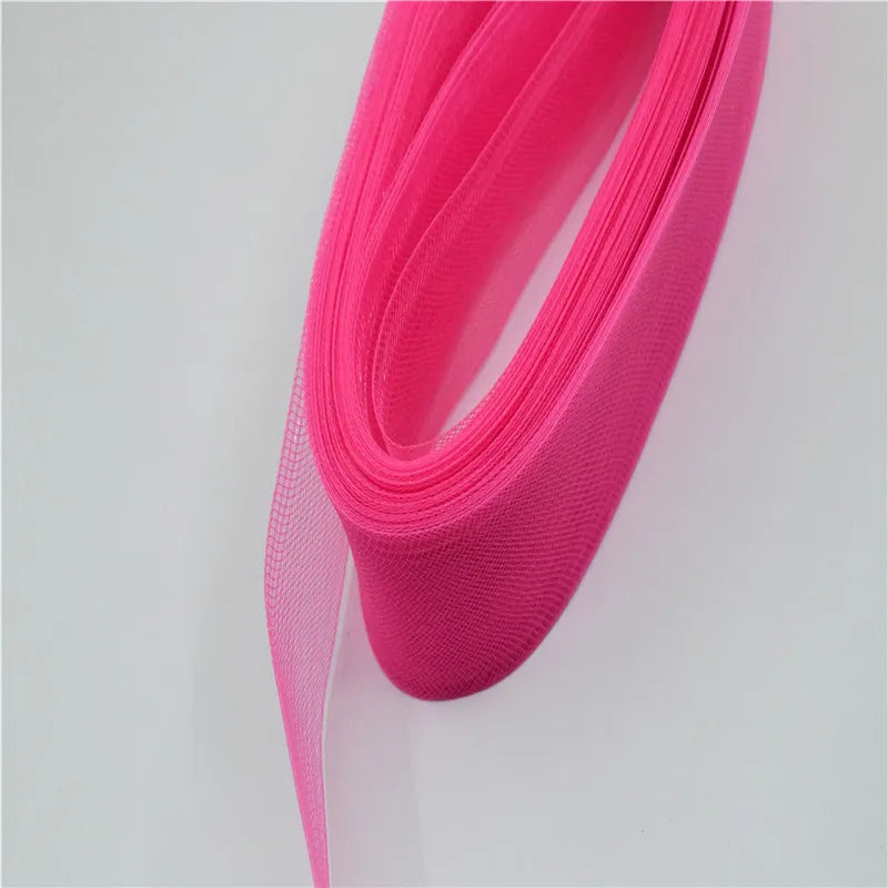 Soft Polyester Mesh Ribbon Flat Plain Crinolines Braid with Horsehair Fabric for Hats Craft wedding Dress 3cm 5cm 7cm