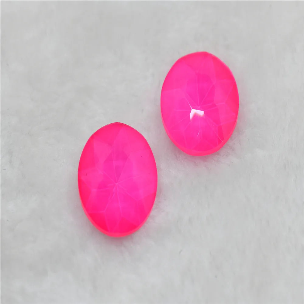 27mm Neon color gem flowers shape round  large stones Jewels making  beads rhinestones applique  glass pintback