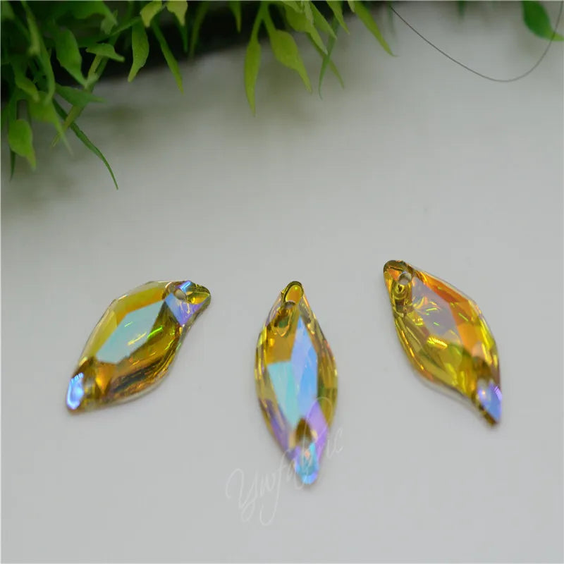 Resin Stones Rhinestones S Shape  AB Acrylic  FlatBack  Strass Gems for Costume Dress Sew on  9x20mm