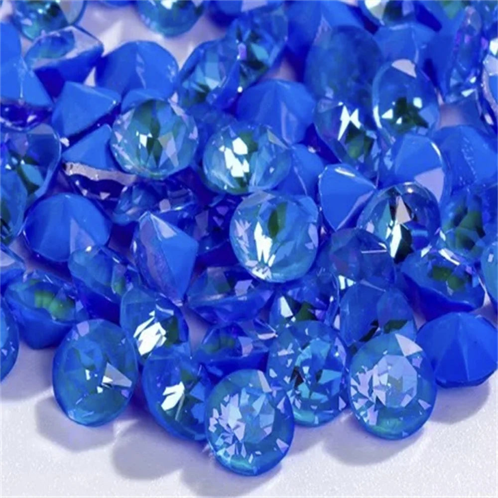 8mm Loose beads K9 Glass Nail Rhinestones Fancy Stones Pointback Crystal Accessories Jewelry Making