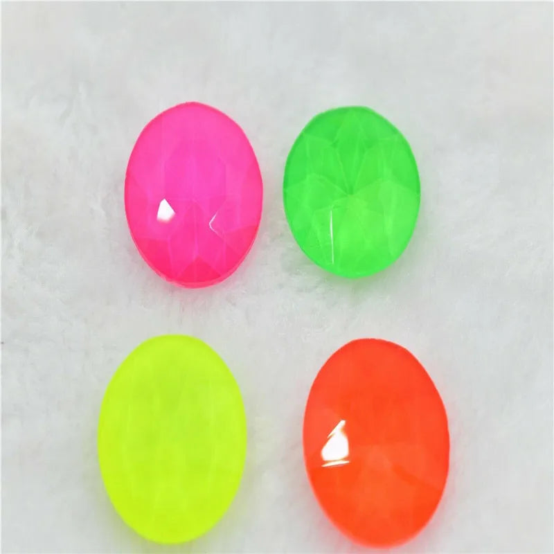 27mm Neon color gem flowers shape round  large stones Jewels making  beads rhinestones applique  glass pintback