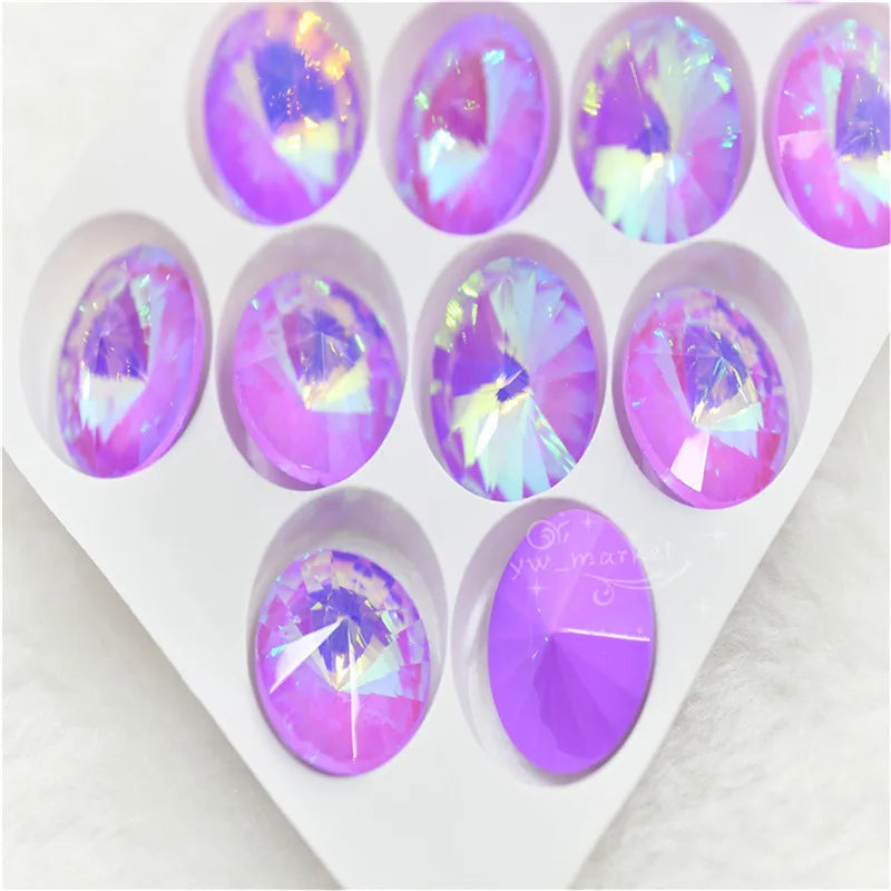 rhinestone purple mocha ab strass stones Rivoli horse eye  teardrop Pointback  Glue on Clothes Amazing gems Jewelry making