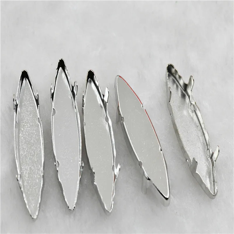 Strong  Empty  Rhinestone Claw Setting  for Jewellery Soldering Silver Teardrop oval navett round