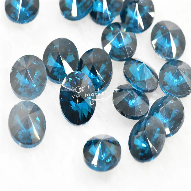 bulk Rhinestones rivoli Glass Crystal pointback strass Stone clear ab Jewelry Making garment applique 6mm 8mm 10mm  20mm