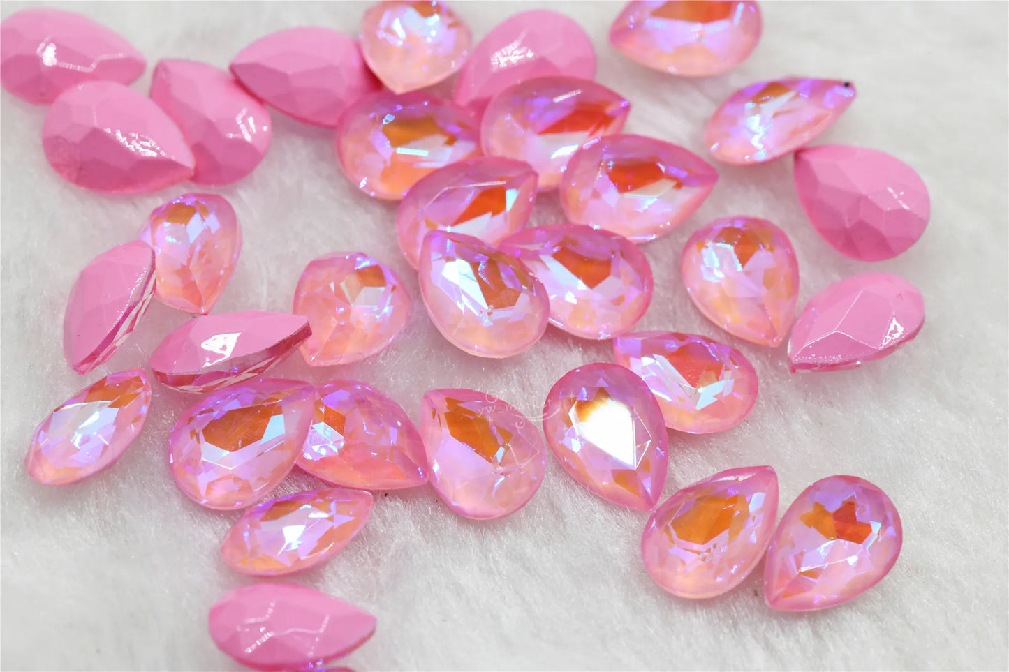 pink mocha ab home decoration beads Rhinestones  Rivoli horse eye  drop Pointback  Glue on Jewelry beads