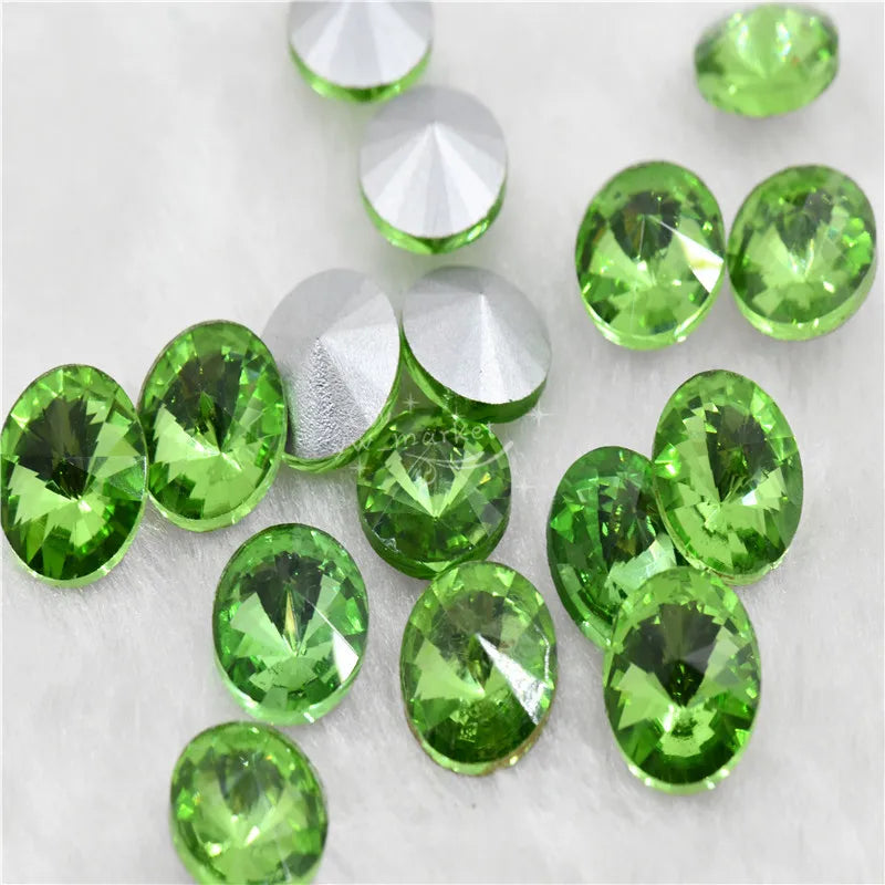 bulk Rhinestones rivoli Glass Crystal pointback strass Stone clear ab Jewelry Making garment applique 6mm 8mm 10mm  20mm