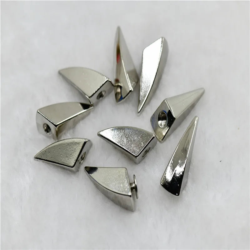 ox horn silver Punk Studs and Spikes For drag queens earrings Clothes Aluminum material use to Leather hat  by set