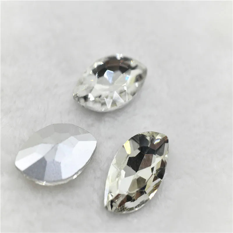 Navette Rhinestones for crafts Stones and crystals clothes Diamond Decoration Horse eye shape 17x32mm 7x15mm 9x18m 13x27mm