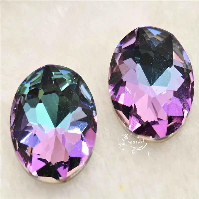 Stones violet Color Diamond Decoration Rivoli Teardrop Navette Glittle  Electroplating Effect   Jewels Making Rhinestones