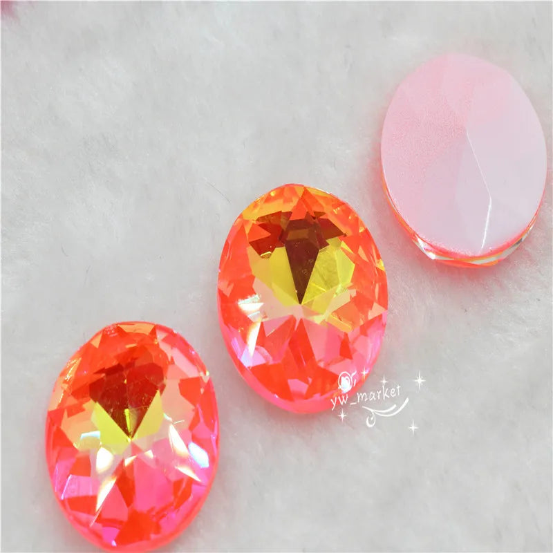 Jewelry Stones Orange Mocha Ab Decoration Rhinestones Crystal Glass Christmas Rivoli Navette Teardrop Glue on Clothes  Crafts