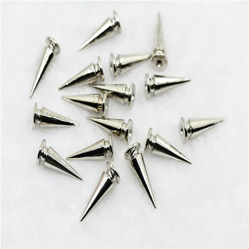 ox horn silver Punk Studs and Spikes For drag queens earrings Clothes Aluminum material use to Leather hat  by set