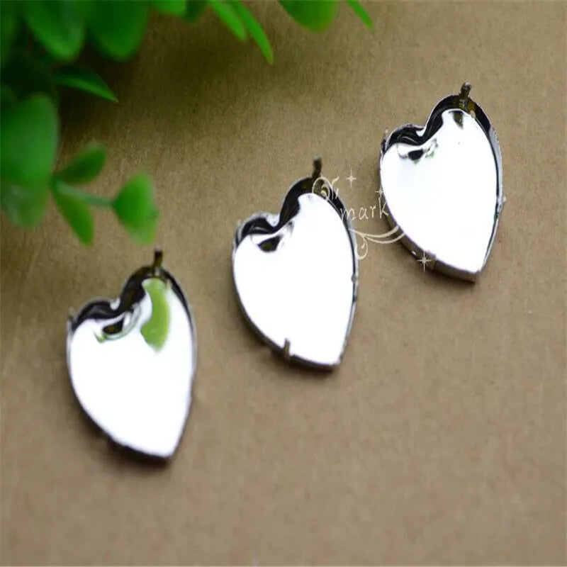 k9  27mm Heart Glass Rhinestones Color Jewels Making 8PCS  Big stones