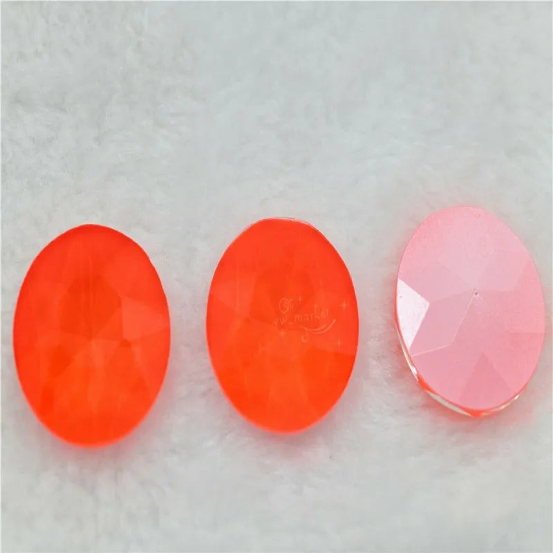 27mm Neon color gem flowers shape round  large stones Jewels making  beads rhinestones applique  glass pintback