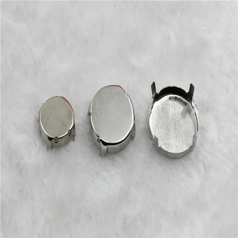 Strong  Empty  Rhinestone Claw Setting  for Jewellery Soldering Silver Teardrop oval navett round