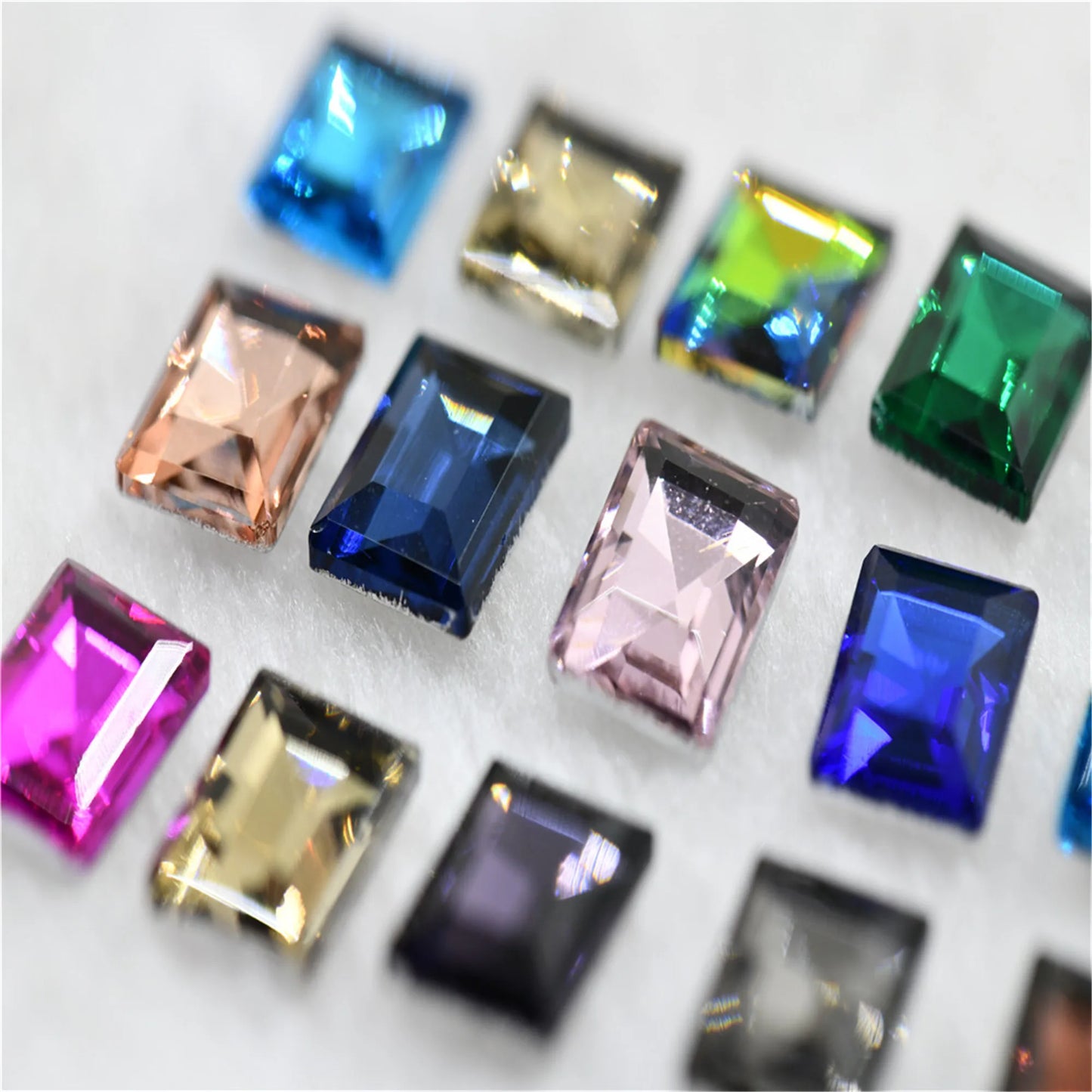 Rectangle Crystal Rhinestones Glue On Glass Glitter Strass Glass Stones Used Nail Art Stone DIY Jewelry Making