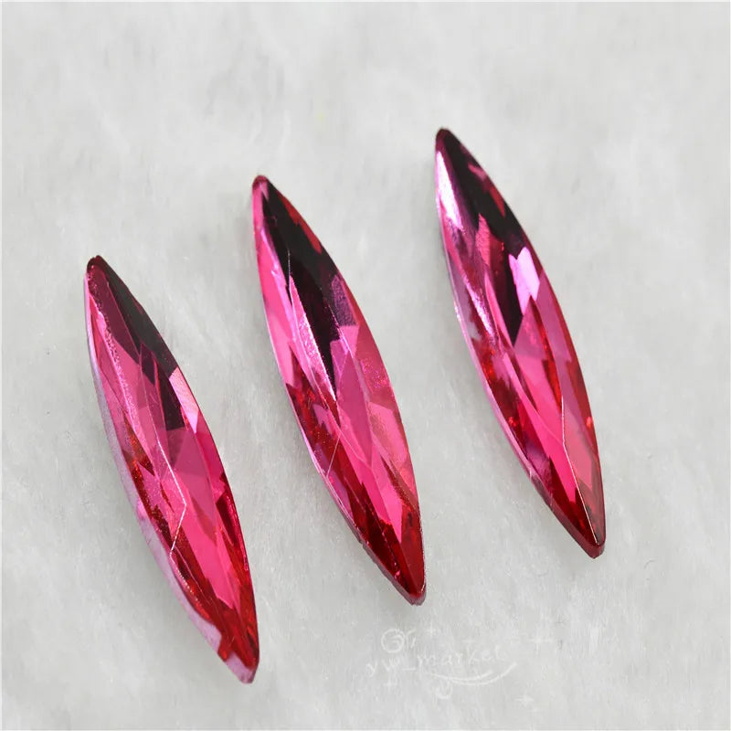 Navette Glass Crystal  Pointback Color Rhinestone Strass Stones clothing crafts Jewelry  Making 10mmX35mm 10mmx48mm 30pcs