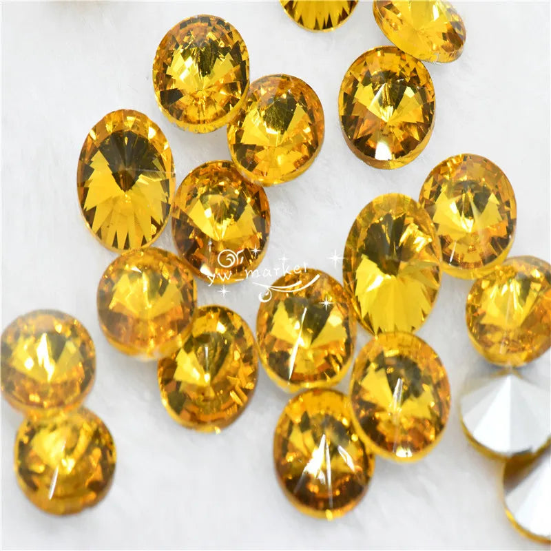 bulk Rhinestones rivoli Glass Crystal pointback strass Stone clear ab Jewelry Making garment applique 6mm 8mm 10mm  20mm