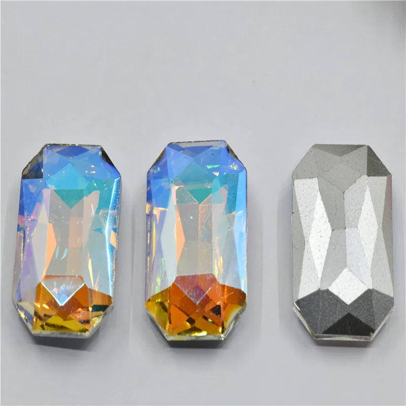 crystal glue on rhinestone crystal appliques glass pointback Paradise Shine color  DIY BEAD jewelry  Needlework accessories