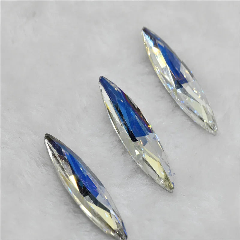 Moonlight color Droplet  Home Decoration Rhinestones Glass  Rivoli Navette  Glue on jewels  Crafts 20x30mm 17x32mm