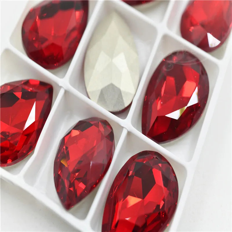 k9 glass crystal Rhinestones Pointback teardrop  super glitter crafts  Wedding Dress Beads For Jewelry Making