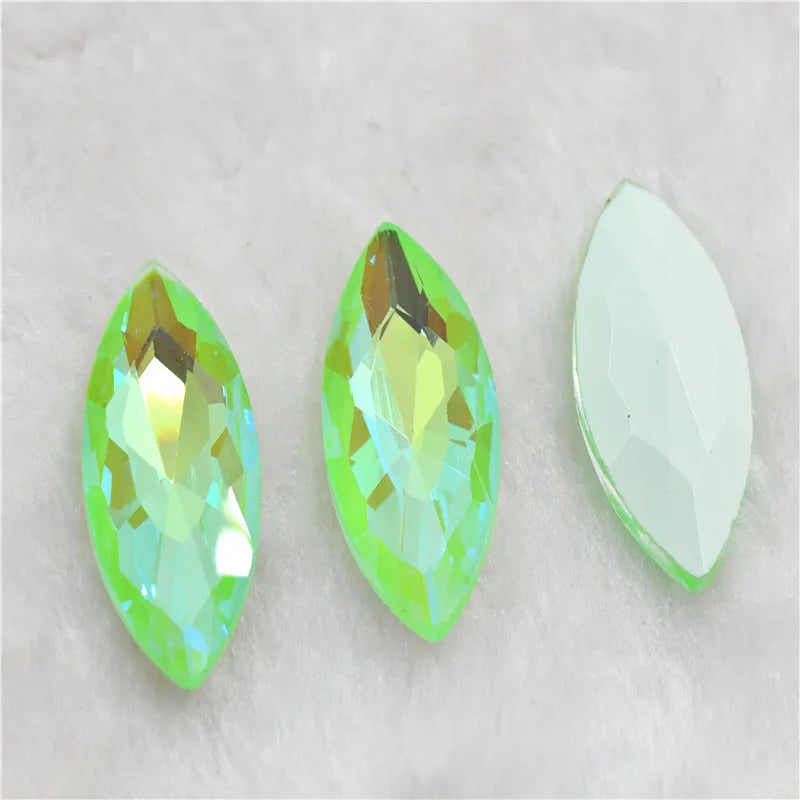 Peridot Mocha AB glass pointback beads stones for crafts  Earrings, necklaces and bracelets