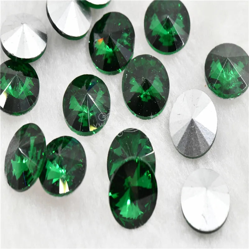 bulk Rhinestones rivoli Glass Crystal pointback strass Stone clear ab Jewelry Making garment applique 6mm 8mm 10mm  20mm