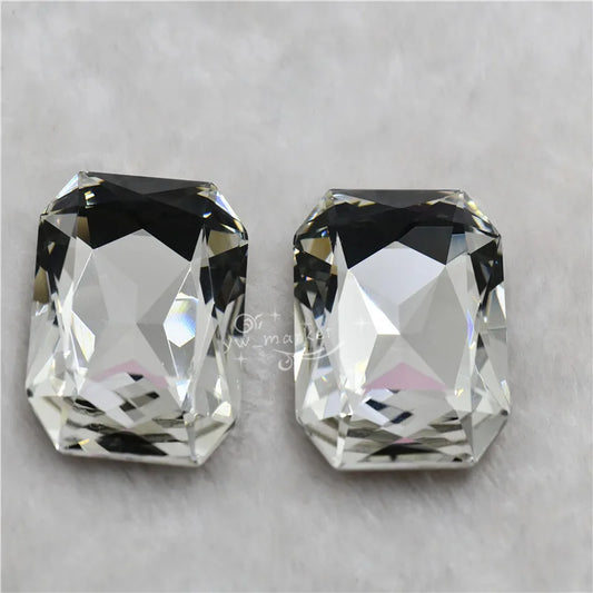 K9 Beads Square 45mmx45mm large stones glass beads crystal rhinestones pintback super shinny