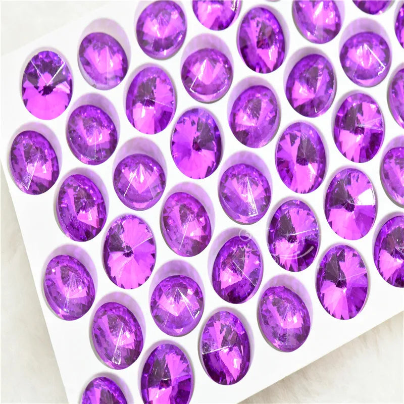 Beads For Jewelry Making Purple Strass Crystal Teardrop navette glass Stones Clothing Crafts