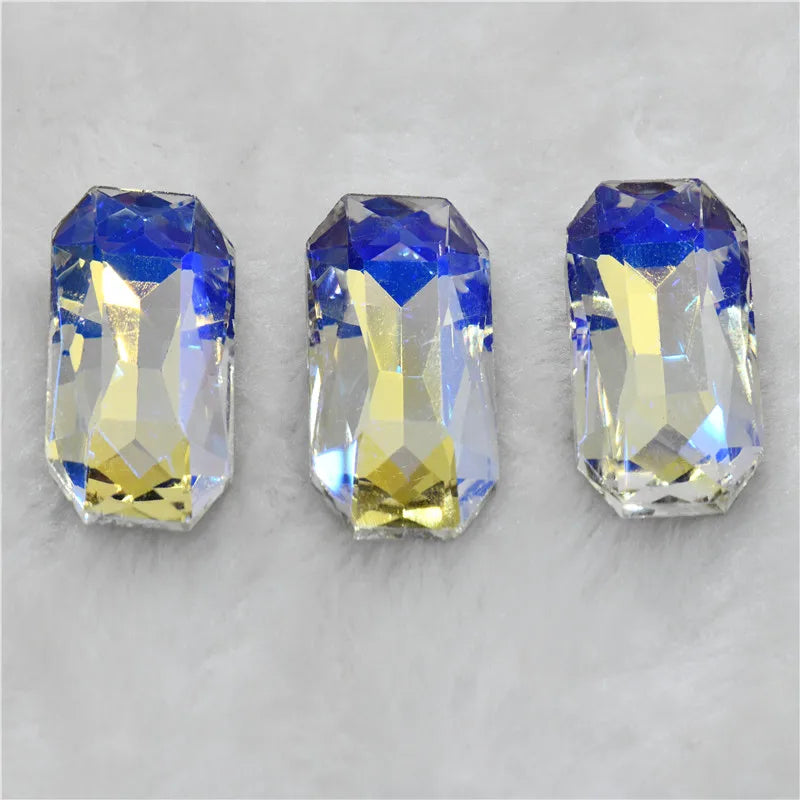 Moonlight color Droplet  Home Decoration Rhinestones Glass  Rivoli Navette  Glue on jewels  Crafts 20x30mm 17x32mm