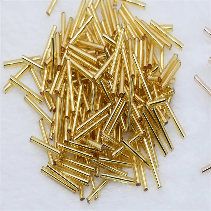 2.5x25mm 1500pcs long Charm Tube Bugle Spacer Beads Fo Bulk Wholesale LINED Beads For Jewelry Making DIY Earring Necklace Fringe