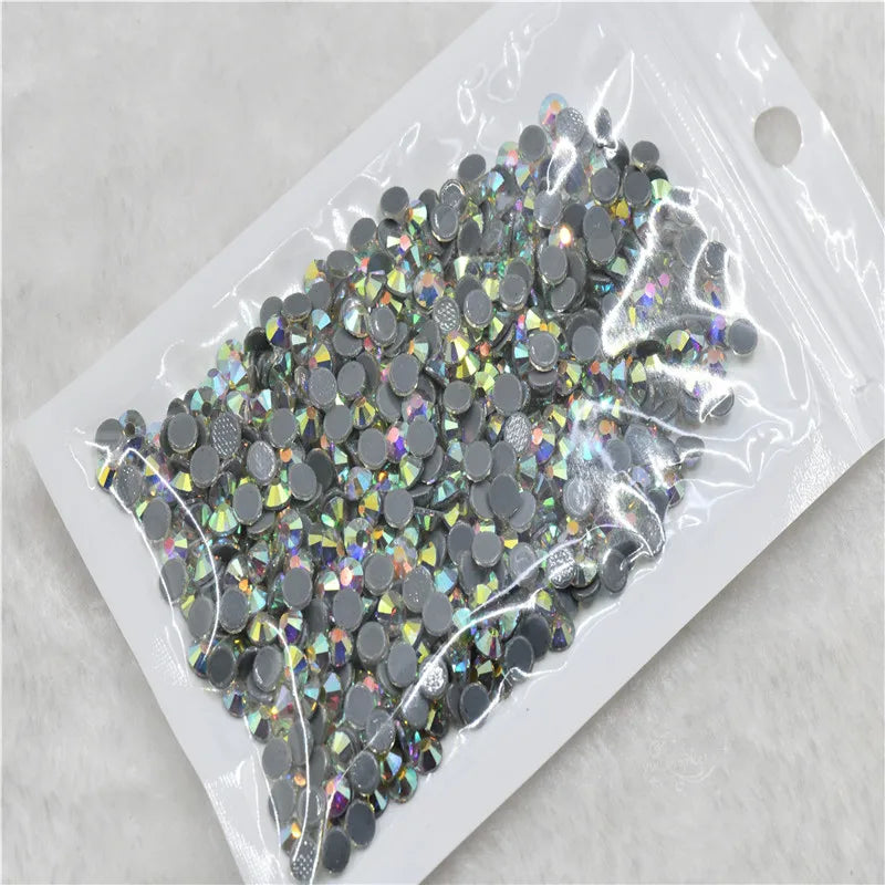 10 bags Bulk wholesale Hot fix Iron on Rhinestones Flatback Crystal AB for clothing Decoration Crafts