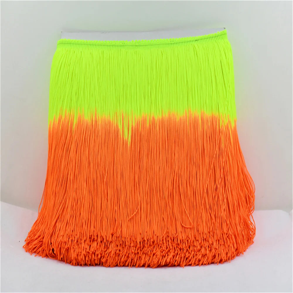 20cm Fringe Tassel Latin Trimming Dip Dye Omble Rayon Macrame Lace Samba DanceWear Trimming Sewing Trims mixed color