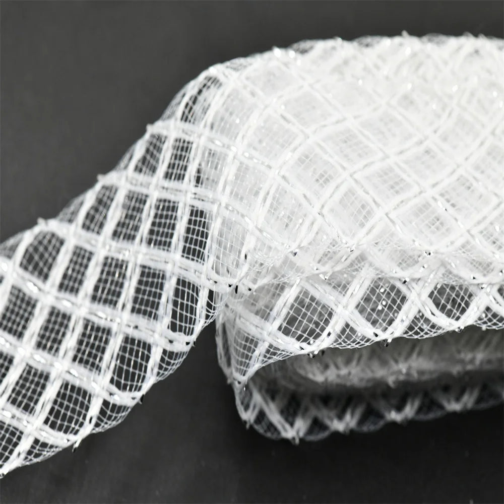 4.5cm Elasticity Crinoline with silk thread  horsehair braid Mesh Fabric Soft Polyester  Dress headgear craft