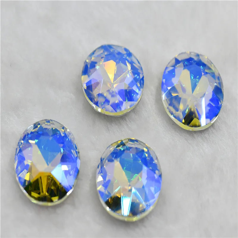 crystal glue on rhinestone crystal appliques glass pointback Paradise Shine color  DIY BEAD jewelry  Needlework accessories