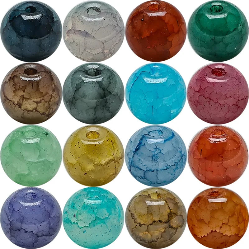 10 grid 200pcs  burst jade crystal beads crack glass beads DIY handmade beads loose beads multi-color