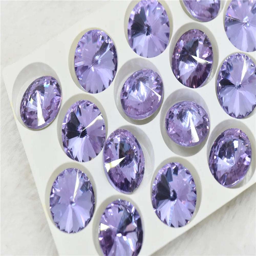 crystal purple rhinestone crystal appliques glass pointback  DIY BEAD jewelry  Needlework accessories