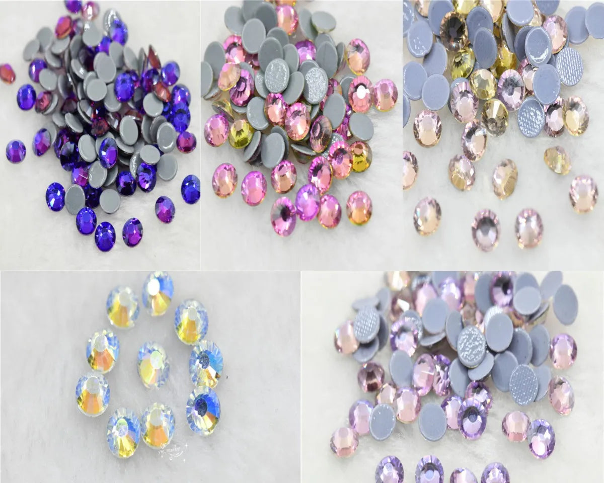 vitrail colorful Hotfix rhinestones Flatback strass Glitter Stones for clothing making dress clothes crafts  can mixed size