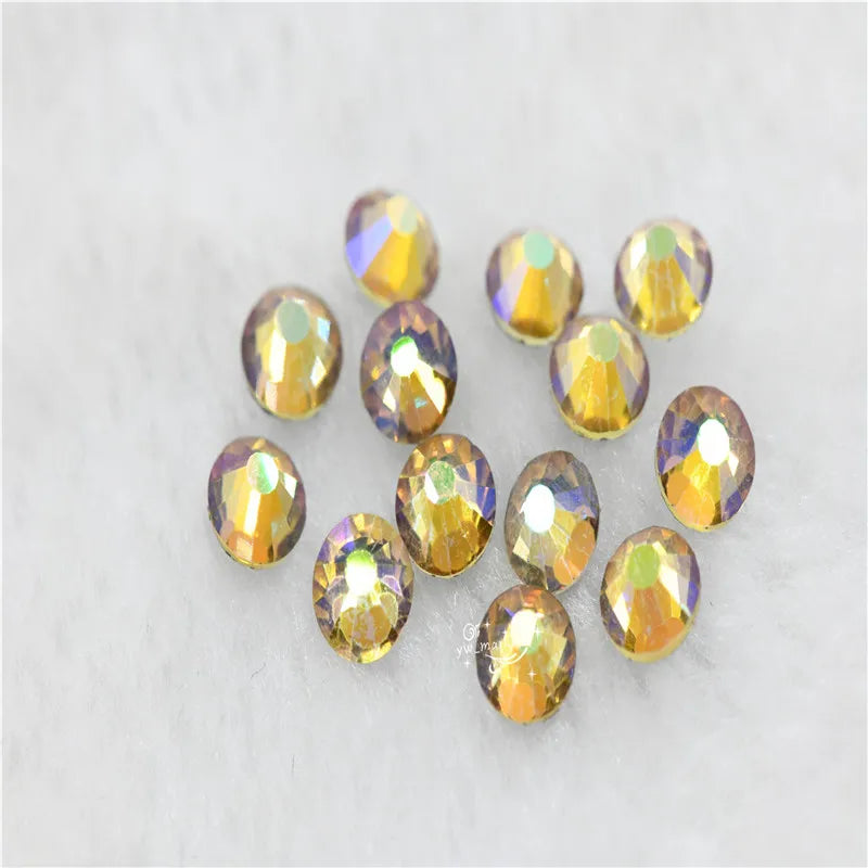 vitrail colorful Hotfix rhinestones Flatback strass Glitter Stones for clothing making dress clothes crafts  can mixed size