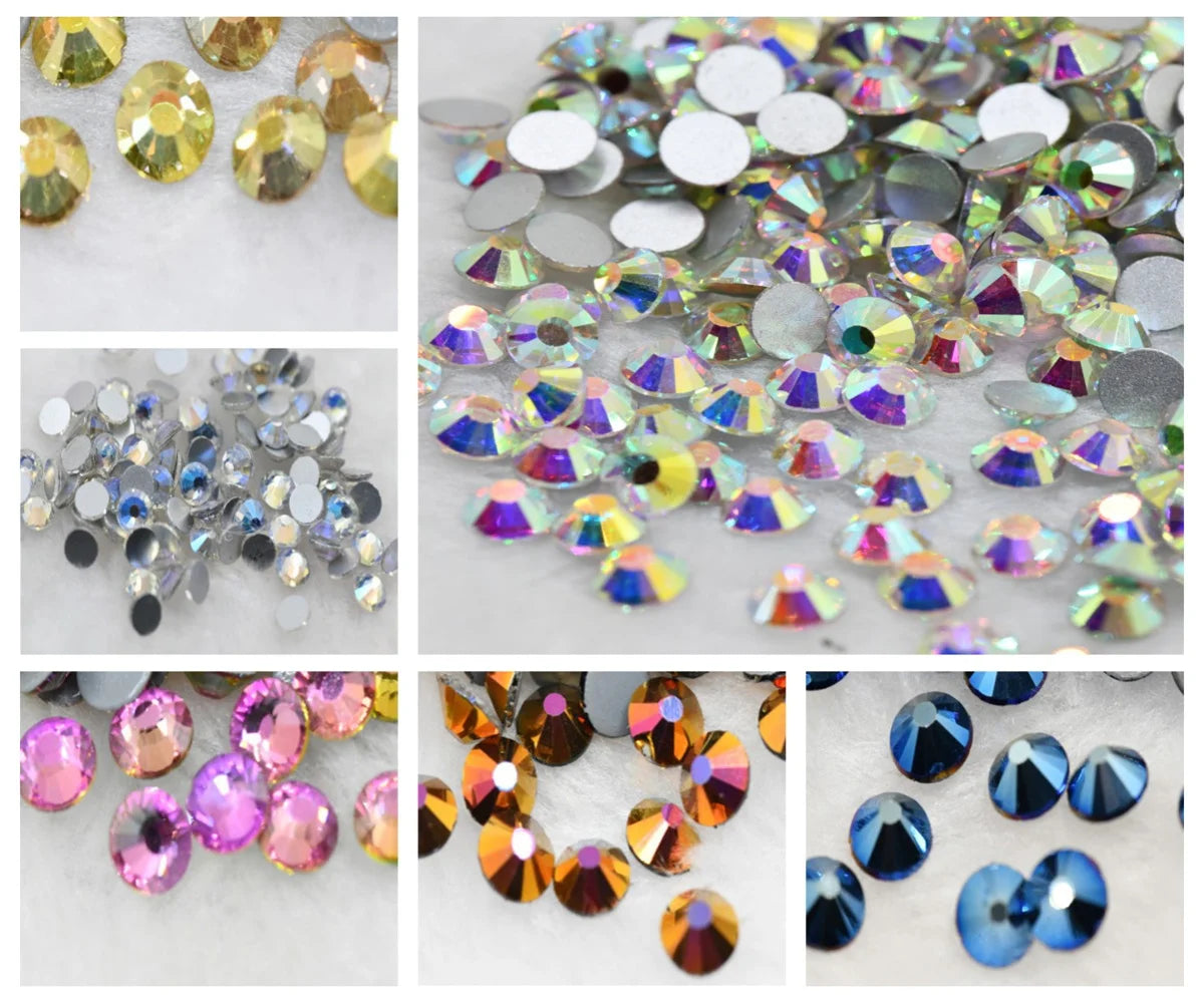 Nail Art Decorations Rhinestones  Glitter Gems Multicolored FlatBack glue on Non Hotfix